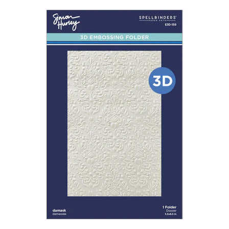 Damask 3D Embossing Folder from the Spooktacular Collection by Simon Hurley