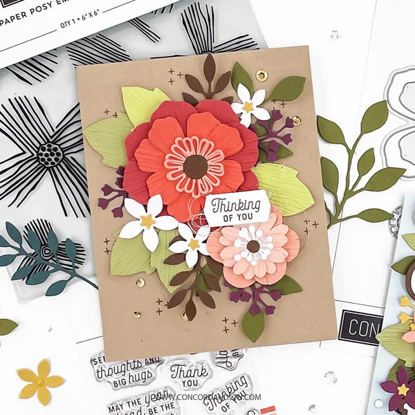 Paper Posy Embossing Folder (2D) 6 x 6