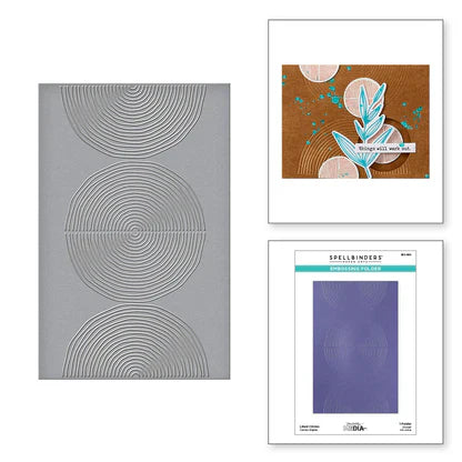 Lined Circles Embossing Folder from the Modern Botanicals Collection by Dina Wakley